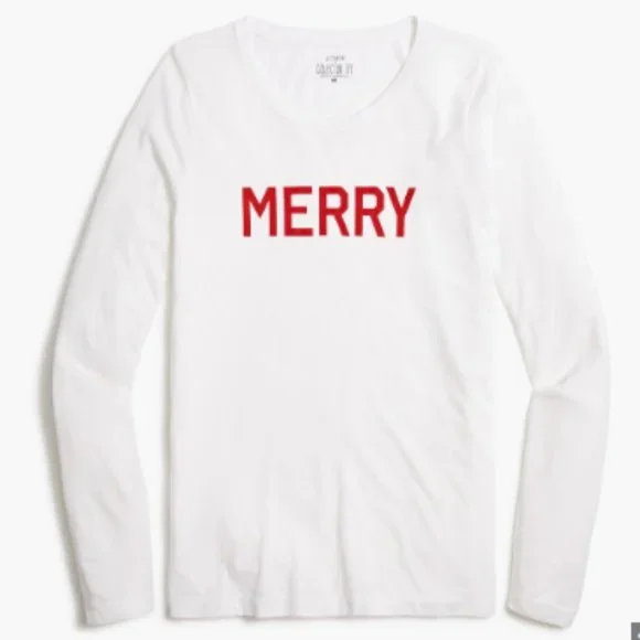 Crew Factory Tops J Crew Collector Longsleeve Merry Graphic